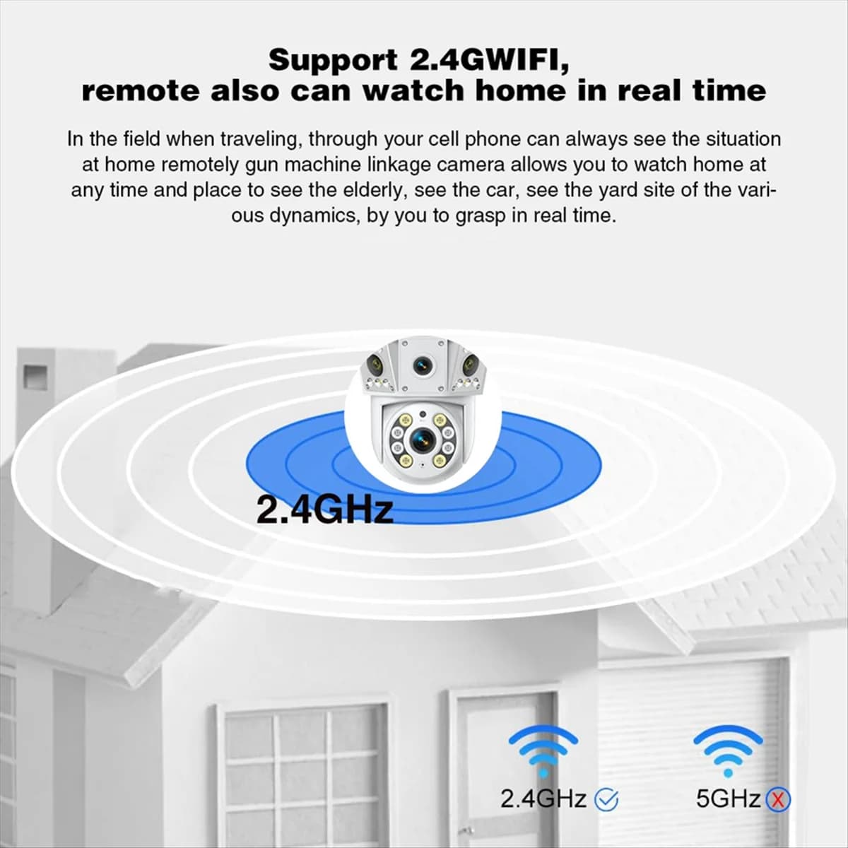 BFYLE 1080P Telecamera WIfi wireless Telecamera di sorveglianza multiobiettivo per esterni, Baby monitor per visione notturna citofono bidirezionale