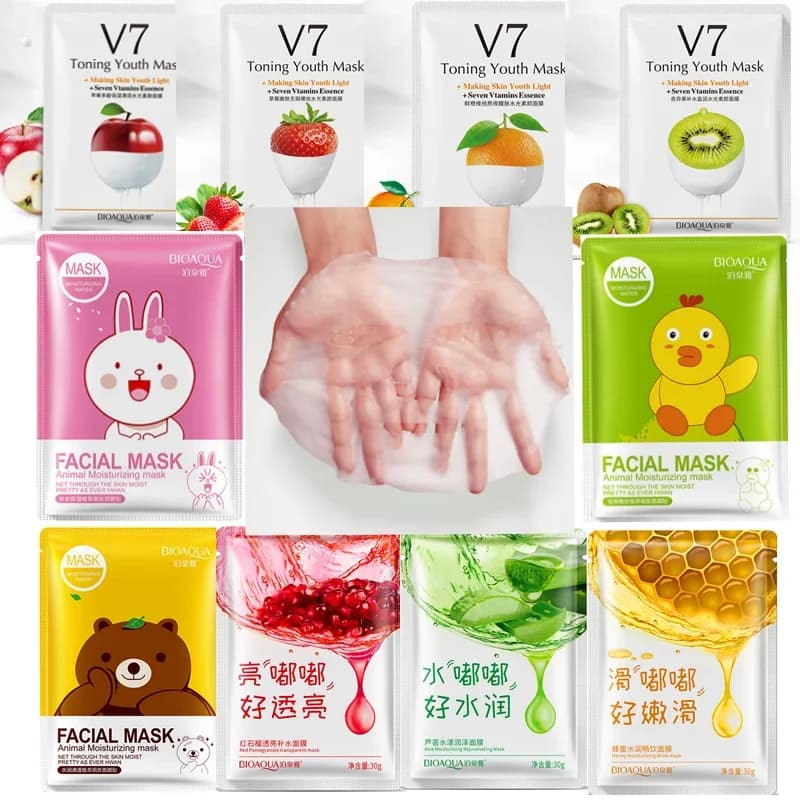 5 bustine Maschera viso al melograno rosso, trattamento cosmetico coreano Tony Moly per la cura della pelle