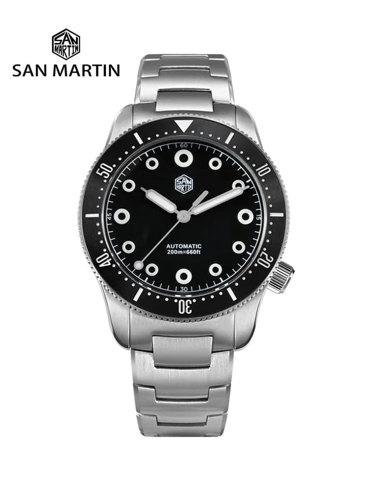 San Martin Design originale Nuovi uomini Diver Orologio 39.5mm YN55 Orologi meccanici automatici Zaffiro Impermeabile 200M Luminoso SN0142