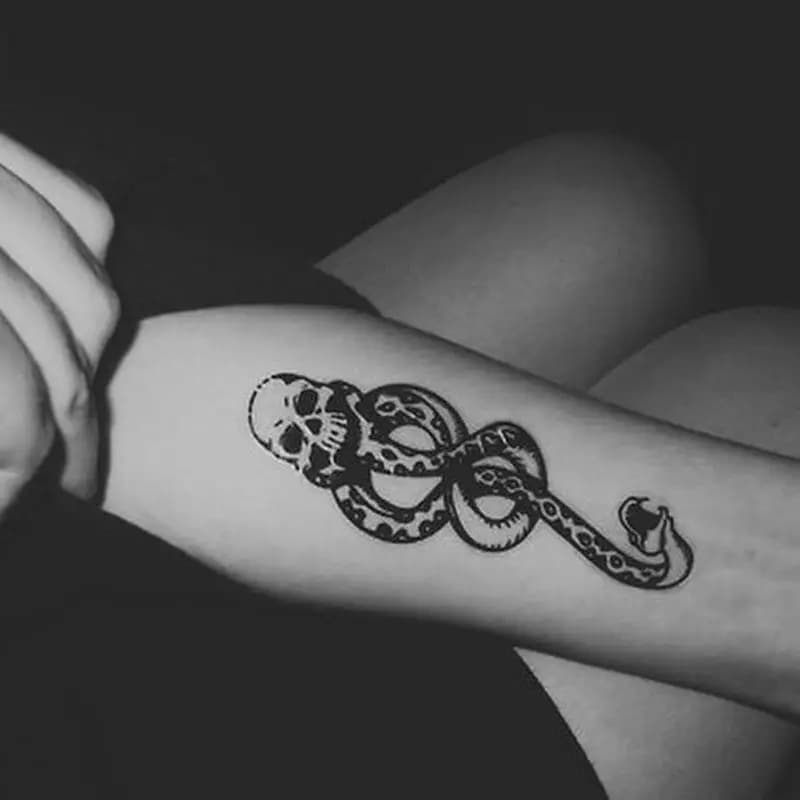 Harry Potter Deaththrob Snake Skull Tattoo Sticker Waterproof Eco-friendly tattoo Long-lasting arm