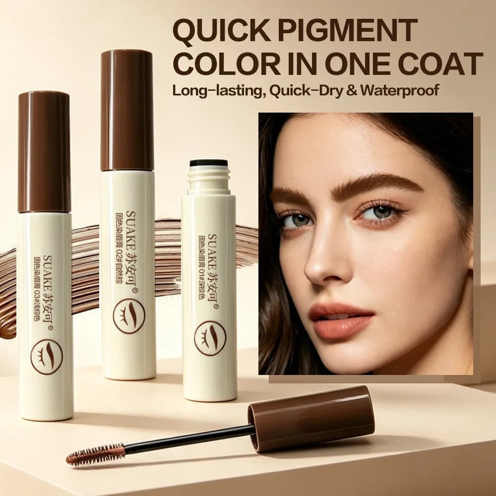 3 Colors Waterproof Eyebrow Tint Mascara, Long Lasting Smudge-Proof Brow Gel, Natural Wild FluffyBrow Shaping Makeup