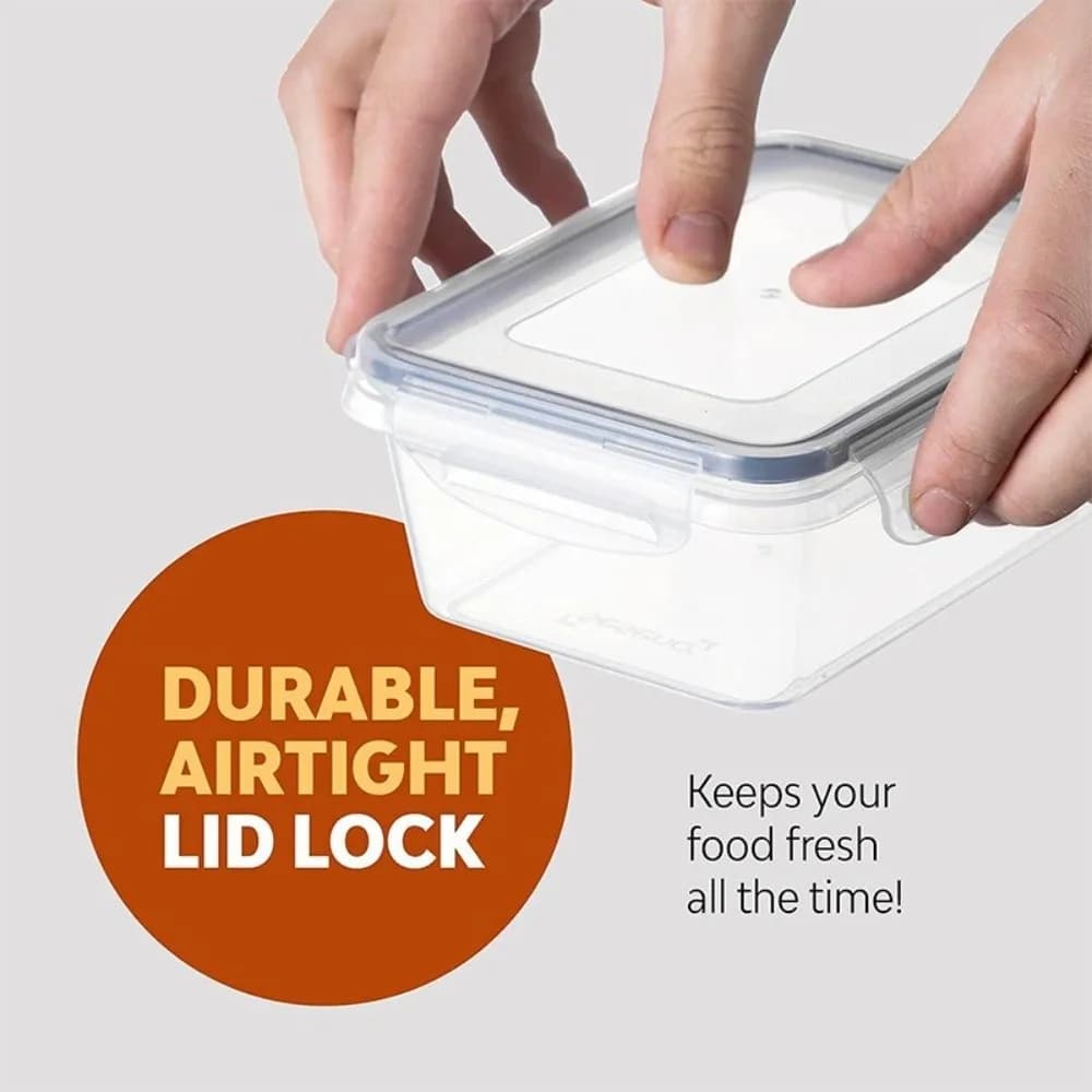 Transparent Airtight Food Containers Leakproof Snap Lids Refrigerator Storage Box Stackable Sealed Food Storage Set Meal Prep