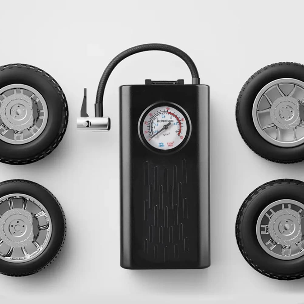 Compressore d'Aria Elettrico Ricaricabile USB, Gonfiatore per Pneumatici Auto, Pompa Multifunzionale Portatile per Moto, Auto e Biciclette