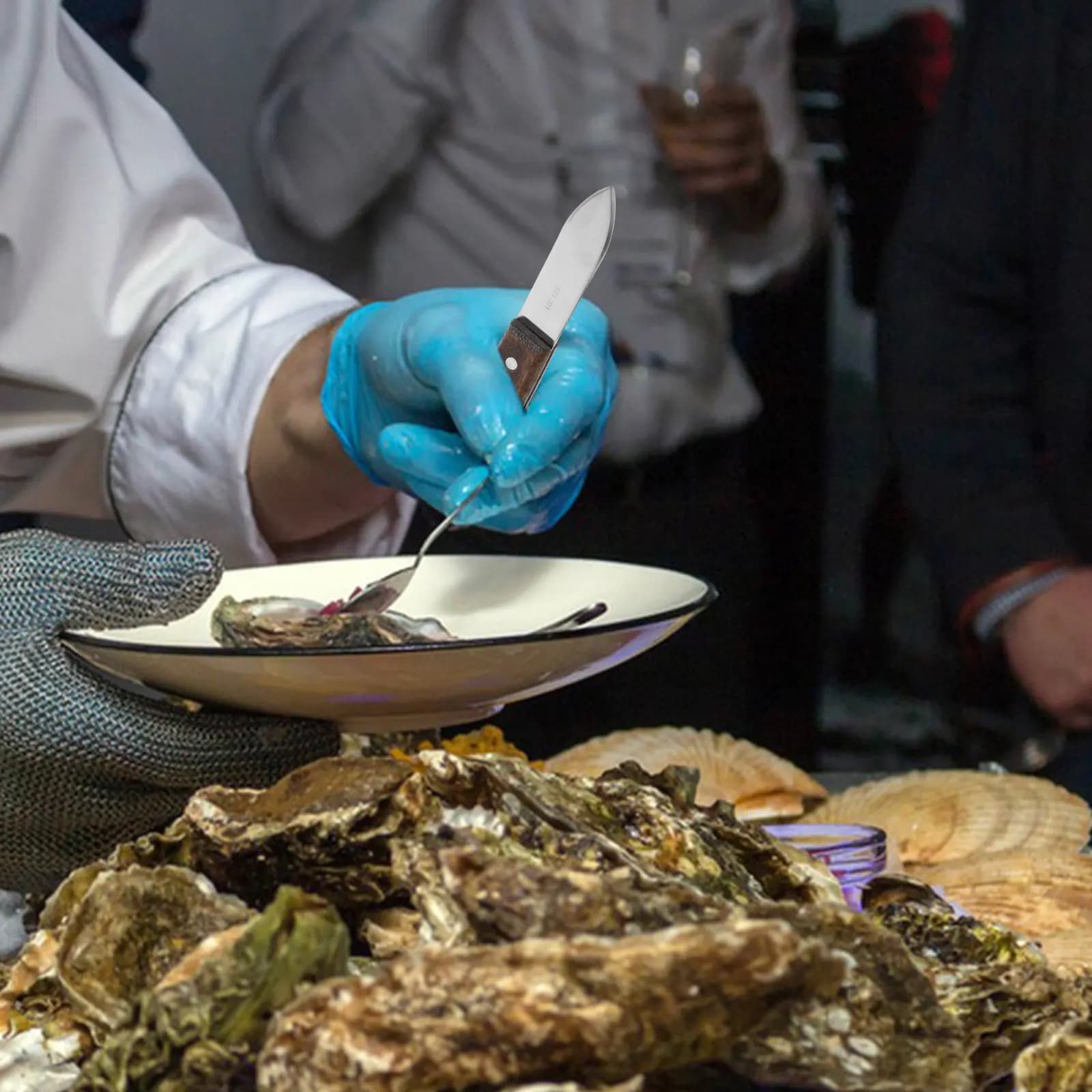 Set di 1 Strumento per Sgusciare Gamberi e Ostriche, Utensile per la Lavorazione dei Frutti di Mare con Manico Ergonomico, Gadget da Cucina, Apritore per Molluschi