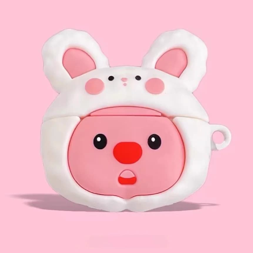 Loopy Beaver Rabbit Hat per Airpods 1 2 3 4 Pro Pro 2 Custodia per auricolari in silicone con accessori