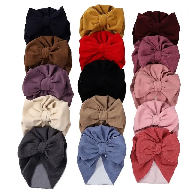 10 + colori Cute Bow Beanie Hat per ragazze Soft Warm neonato Caps Infant Photography puntelli fiore turbante accessori 3-24M