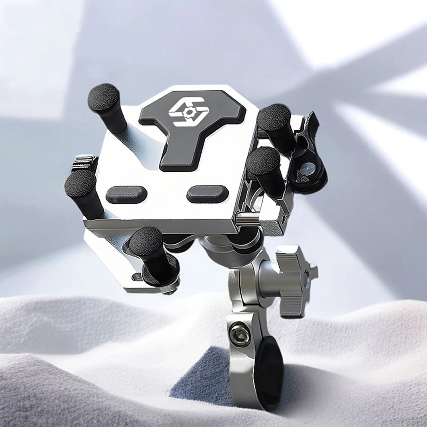 Supporto Universale per Telefono da Moto in Lega, Antiurto, per Manubrio di Moto e Bicicletta, Staffa di Navigazione a 360° ° Supporto Girevole Regolabile