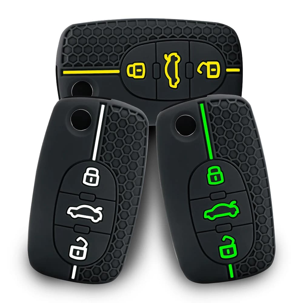 Portachiavi in silicone per Audi A1 B6 A6 C5 A4 B5 TT 8N A2 A3, custodia organizer per chiavi, guscio per chiave auto, porta telecomando pieghevole