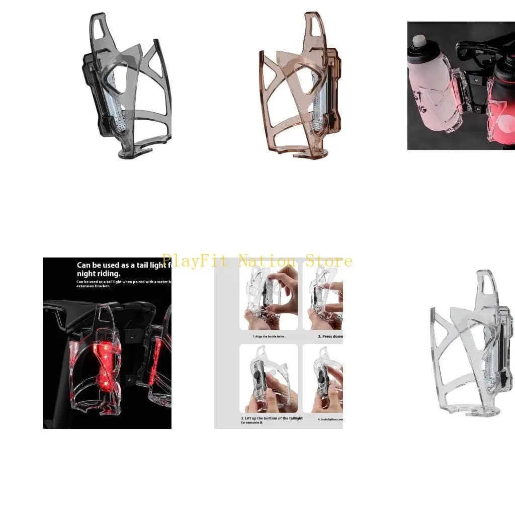 242F Lightweight Bicycle Bottle Holder, PC Bottle Holder, Removable Safety Light, Shoulder Bracket Bracket