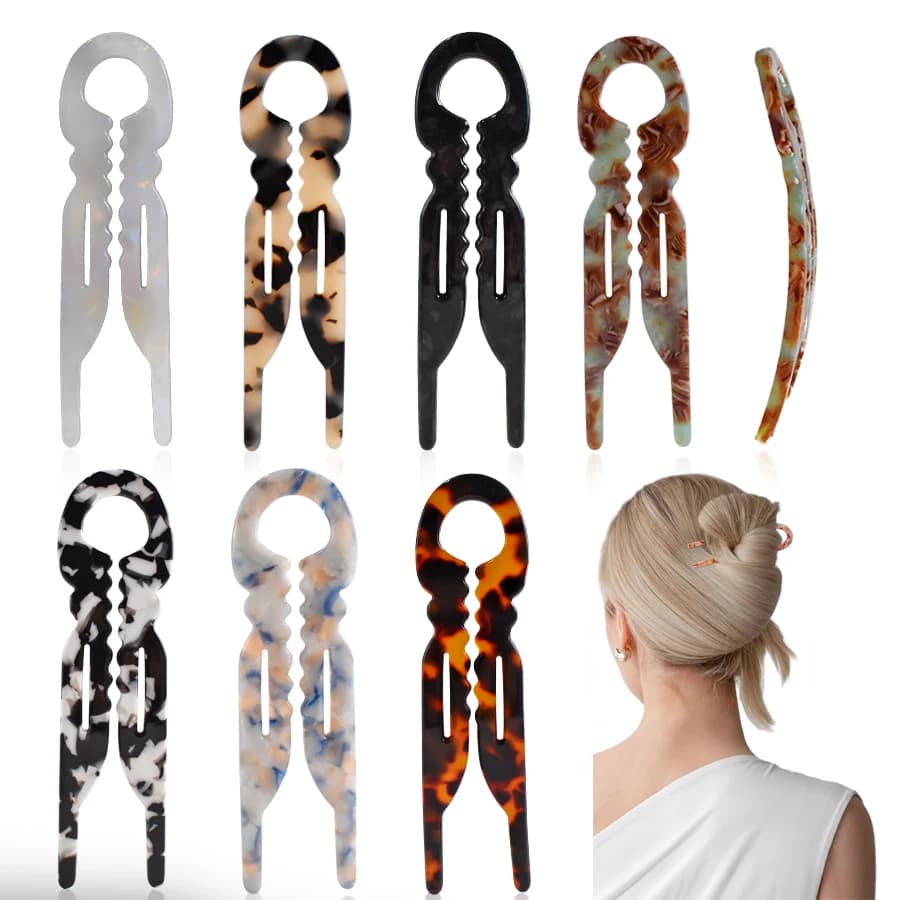 1PC New Model U-shaped hairpin with anti-slip acrylic teeth for updos and casual hairstyles - Fits various hair volumes