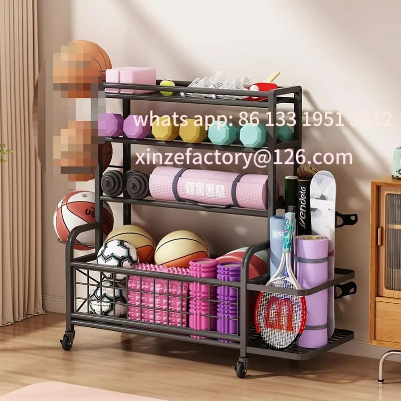 Sports equipment holders Mobile yoga mat for home use Soaking tree Storage basket with dumbbells Fitness products shelf