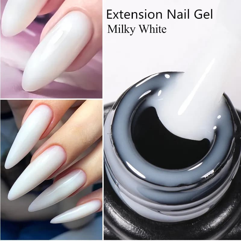 Smalto per unghie gel a estensione rapida bianco latte da 7 ml Nude Build Gel duro Semi permanente per estensione acrilica Nail Art Smalto ibrido