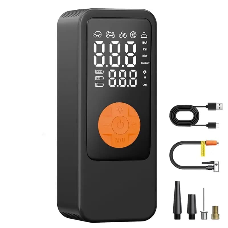 Nuova Pompa d'Aria con Manometro Digitale, Compressore d'Aria da 150 PSI con Luce LED per Auto, Bici e Moto