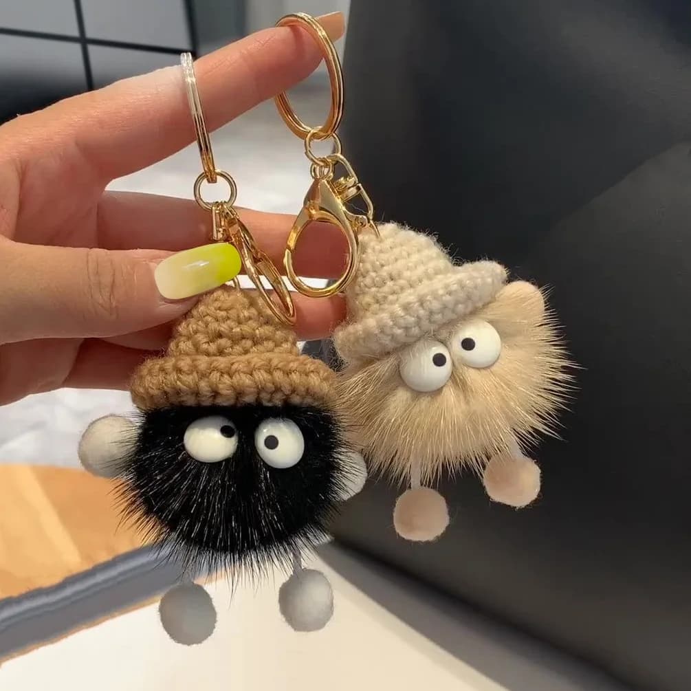 Nuovo simpatico cordino in pelliccia di visone bricchette portachiavi portachiavi per auto ciondolo peluche borsa da scuola ciondolo regalo portachiavi zaino kawaii