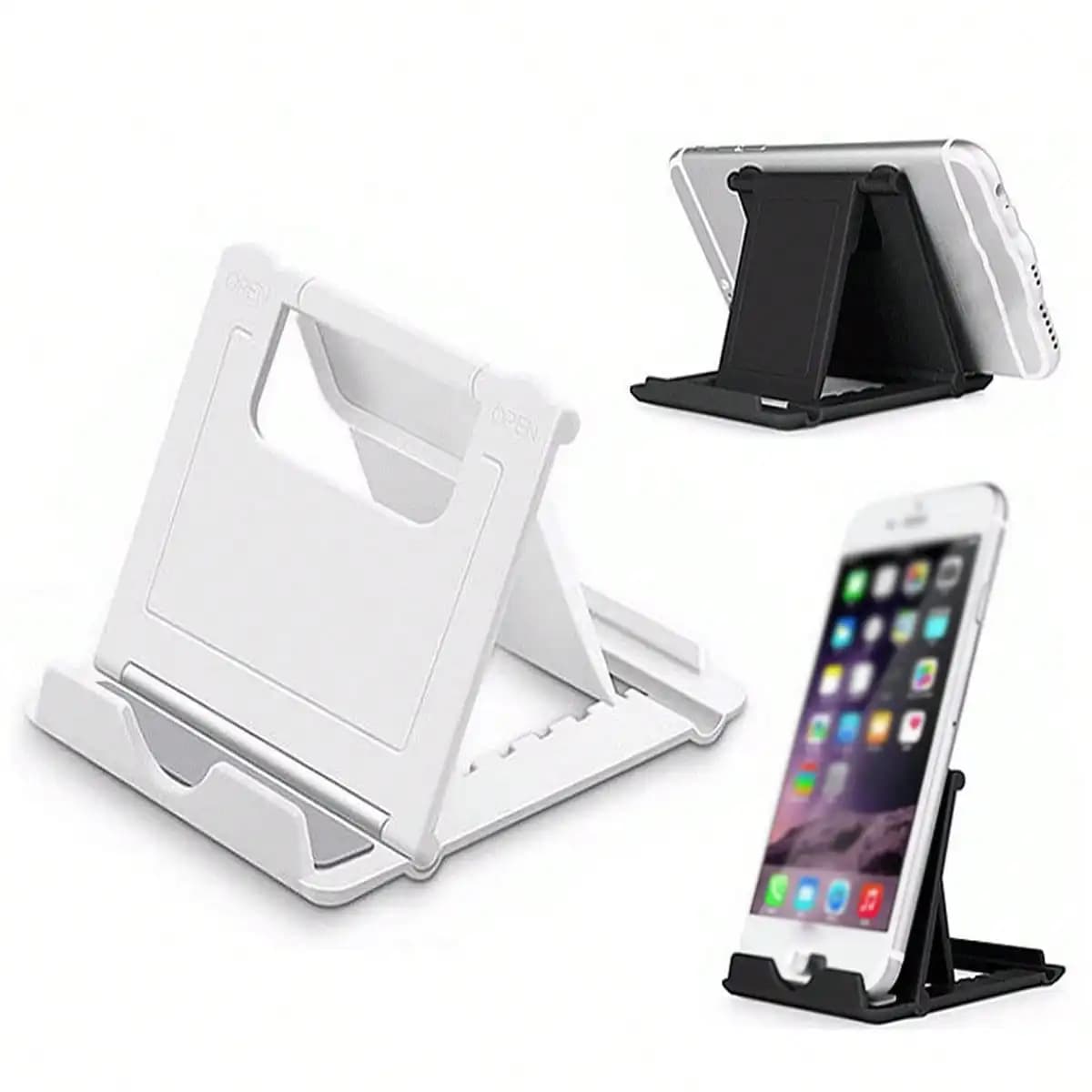 1 Piece Plastic Desktop Phone Stand and Tablet Stand, Foldable Portable Phone Mount
