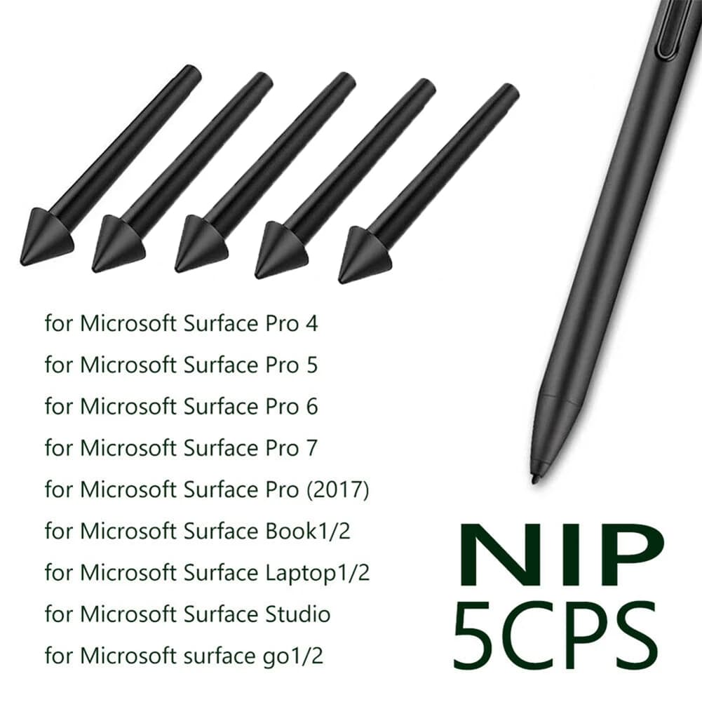 5 pezzi 2H pennini di ricambio per penna Touch Screen per Microsoft Surface Pro 7/6/5 punte di ricambio per stilo in plastica accessori di ricarica