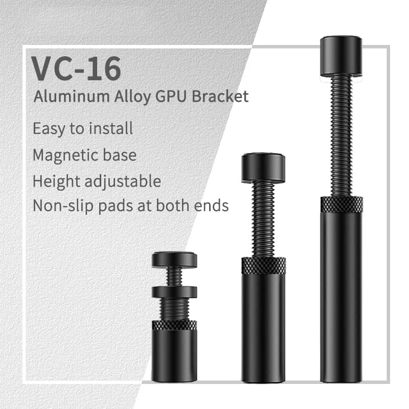 Supporto per scheda grafica GPU Vite rotante telescopica regolabile Supporto magnetico antiscivolo in metallo Staffa per scheda video GPU verticale