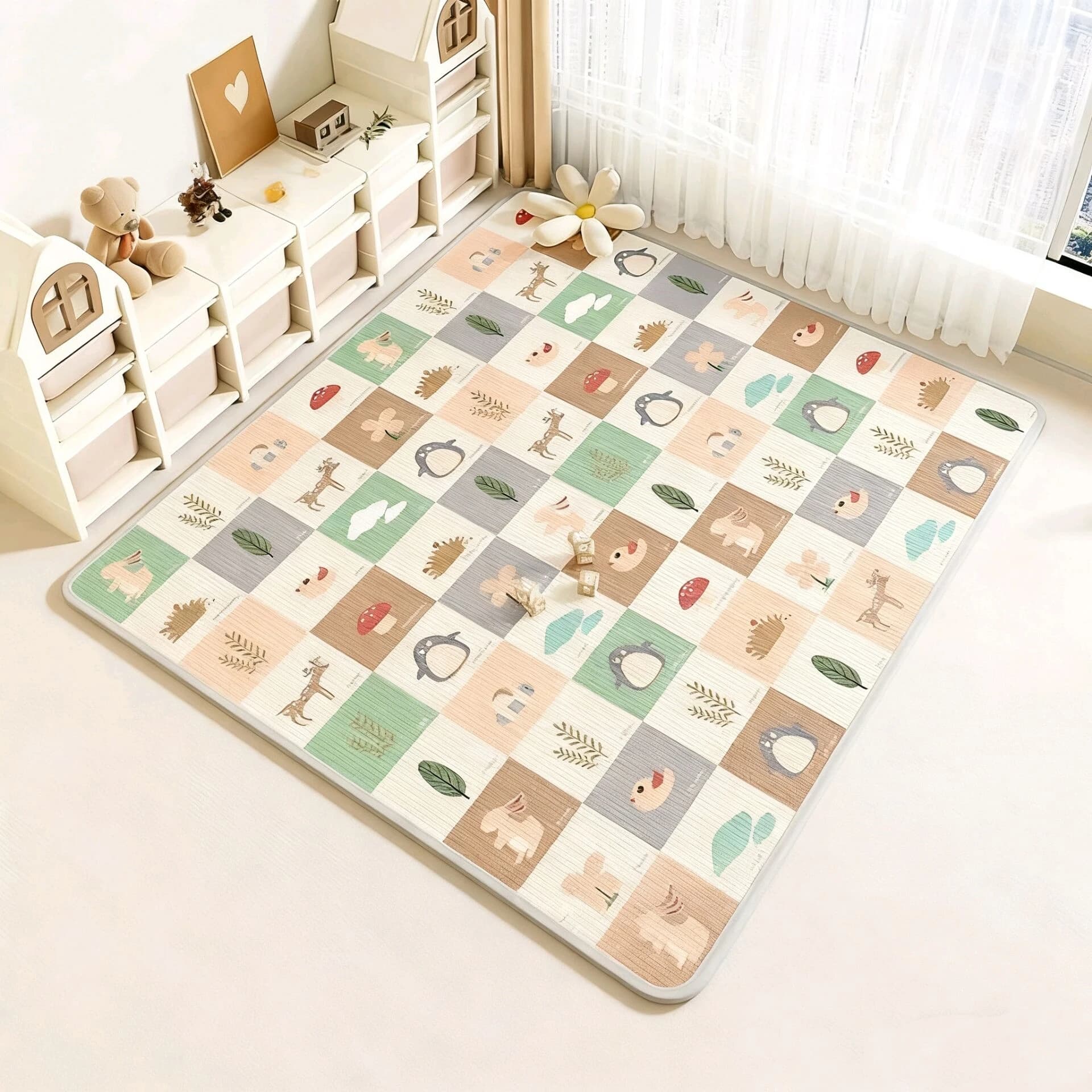 Spessore 1 cm 180x120/180x150 cm Tappetino da gioco per bambini Tappetino di sicurezza spesso Tappetini da gioco striscianti amichevoli Tappeto pieghevole Tappetino da gioco