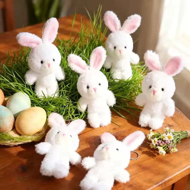 10/20 pezzi festa di Pasqua coniglio coniglietto bambole di peluche portachiavi ciondolo borsa bomboniere per bambini regalo per ospiti riempitivi di cestini