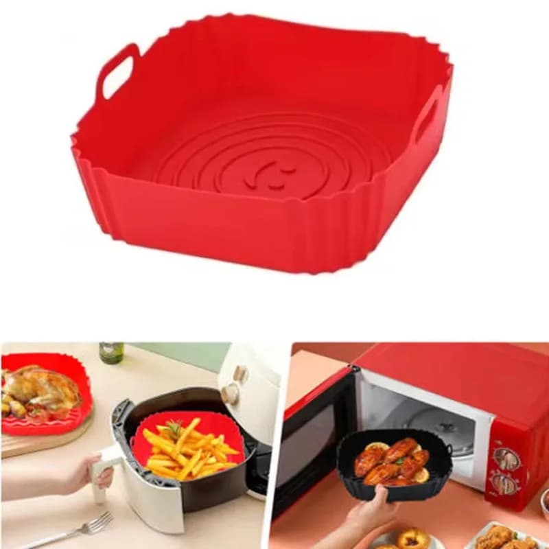 Silicone Square Carpet for Air Fryer, Baking Board, Barbecue Mat, Oven Stamp, Basket, Plate, Air Fryer Accessories
