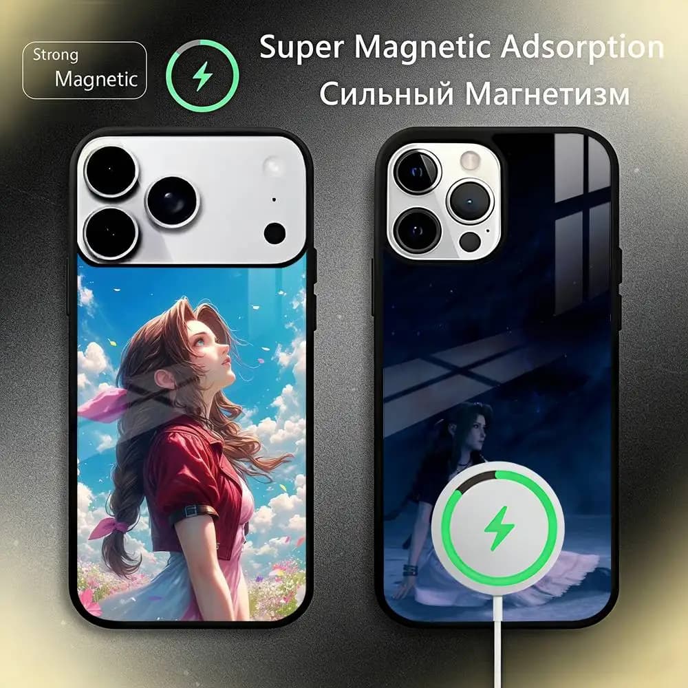Cute A-Aerith G-Gainsborough Phone Case For IPhone17 16 15 14 13 12 11 Plus Pro Max Plus Wireless Charger Cover Funda