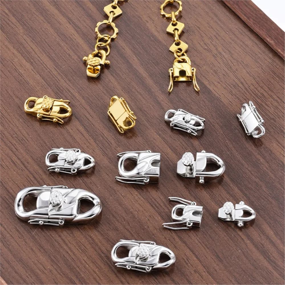 Chiusure a molla in acciaio inossidabile Connettore Catena Hiphop fai-da-te Collane Bracciali Fibbia Materiali per la creazione di gioielli Ricerca di accessori
