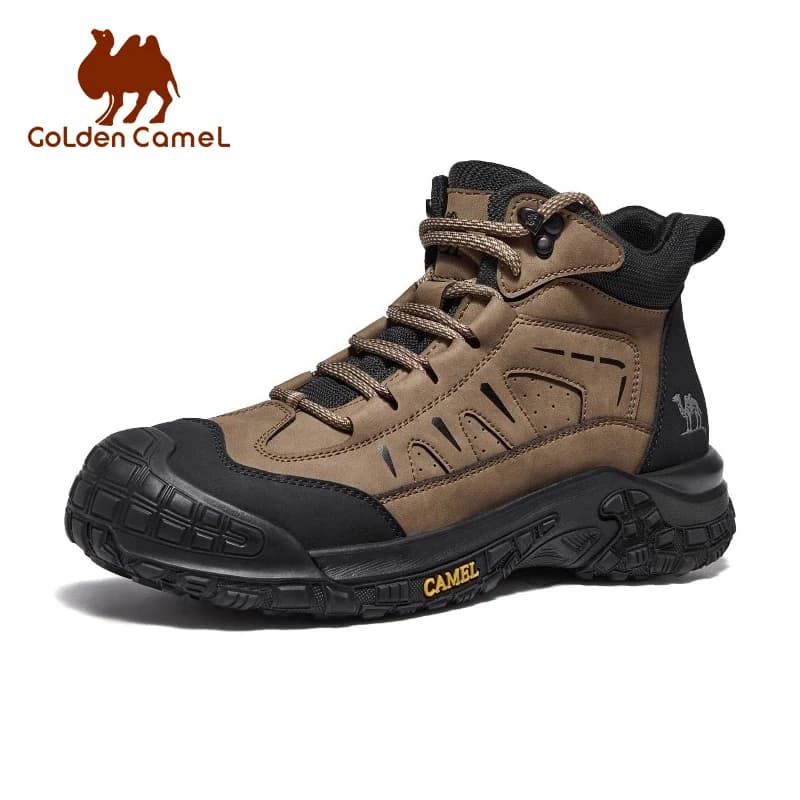 GOLDED CAMEL Scarpe da trekking Stivali invernali da uomo alti antiscivolo Suola spessa Scarpe da trekking resistenti all'usura maggiorate per uomo