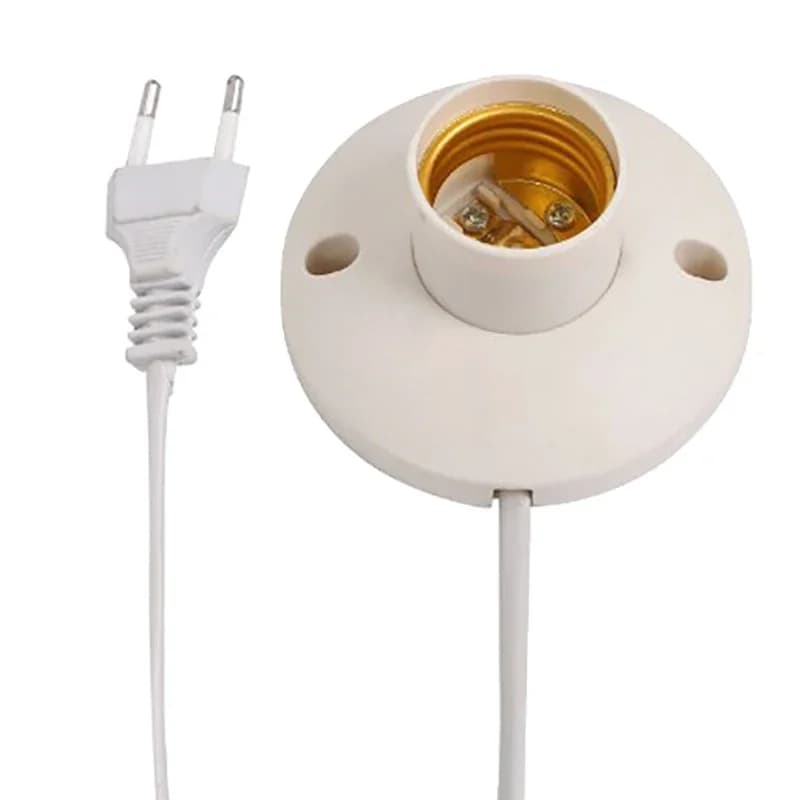 Portalampada a LED UE Portalampada E27 Portalampada a cupola con base per cavo per lampada da tavolo Espositori notturni Accessori portalampada