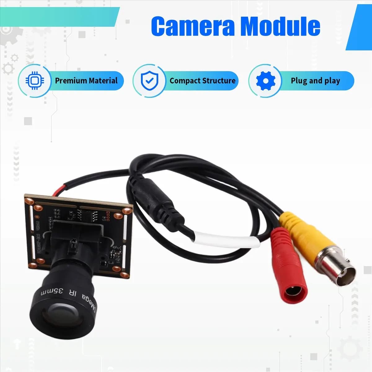 A40I 1200TVL 5MP Analog CCTV Camera Module with 35mm Lens for DIY Microscope Telescope Car Camera Video Doorbell PAL