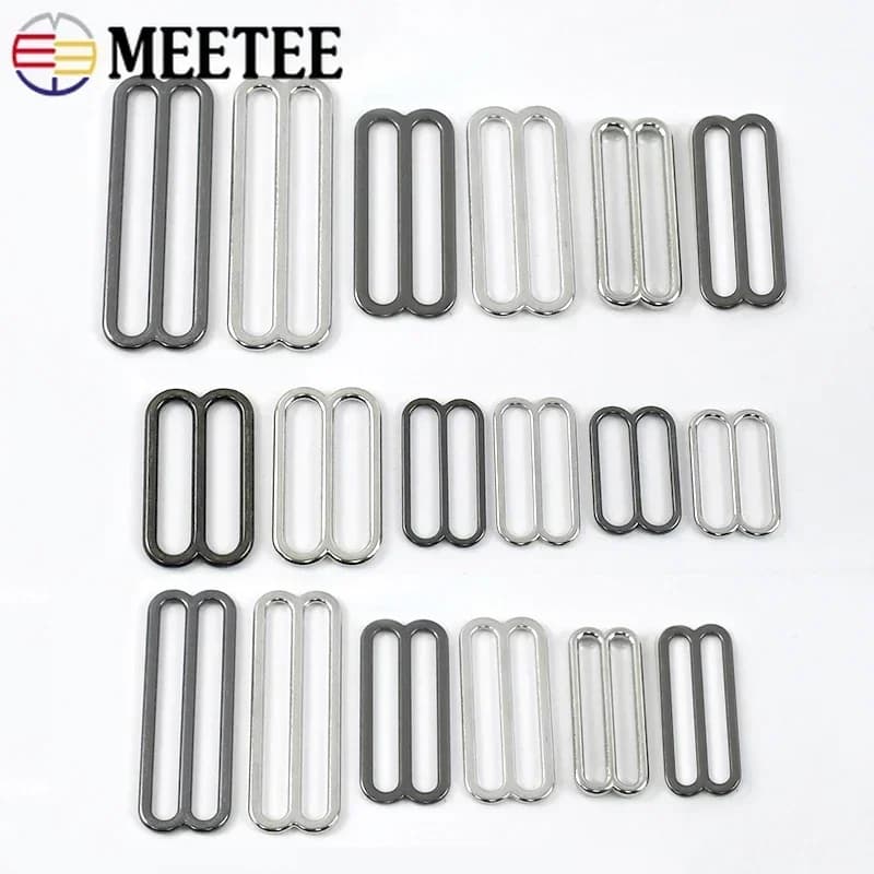 10/20/30 pz 6-50mm Tri-Glide Cursore Chiusura Fibbia In Metallo Per La Borsa Della Cinghia Della Biancheria Intima 8-a forma Anello Gancio FAI DA TE Indumento accessori per cucire