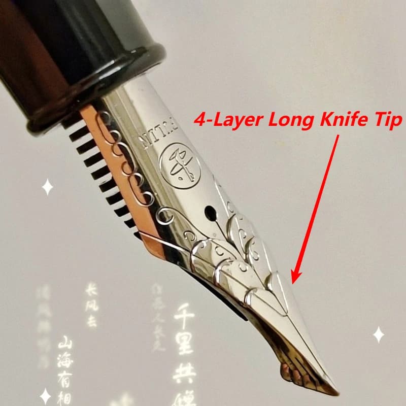 Stacked Multi-layer Pen Tip BALAOYE New Style Fountain Pen Long Knife Triple-layer Pen Nib 0.5-4.0mm Writing High-end Stationery