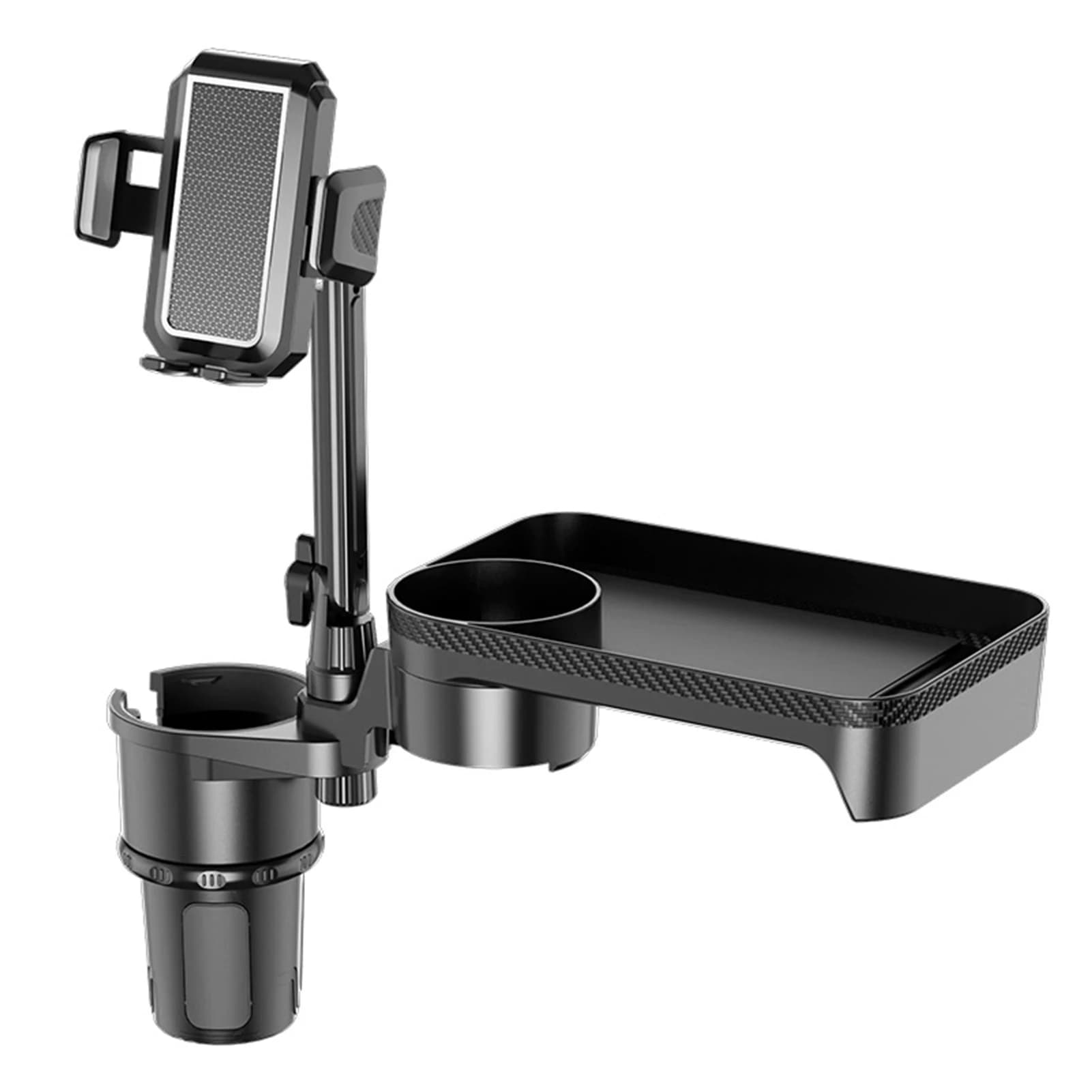 Car Glass Holder Multifunctional Glass Holder with 360 ° Rotating Tray Cell Phone Holder Adjustable Base Rear Auto S