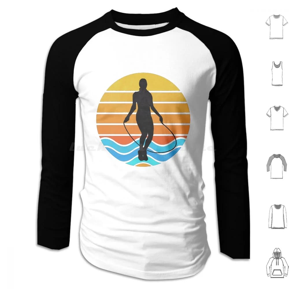 Sunset Rope Skipping Rope Jumping Sunset Sun. Hoodies Long Sleeve Sunset Jump Rope Rope Skipping Jumprope Move Movement