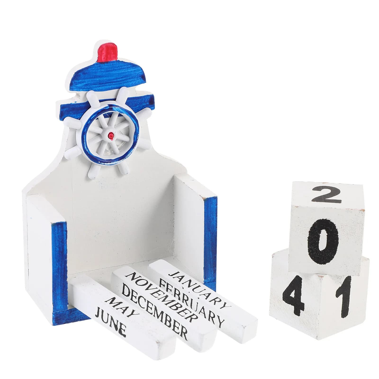 Calendario da Tavolo in Legno, Blocchi Decorativi, Calendario Perpetuo, Accessorio per Ufficio e Casa, Promemoria Giorno e Data, Decorazione