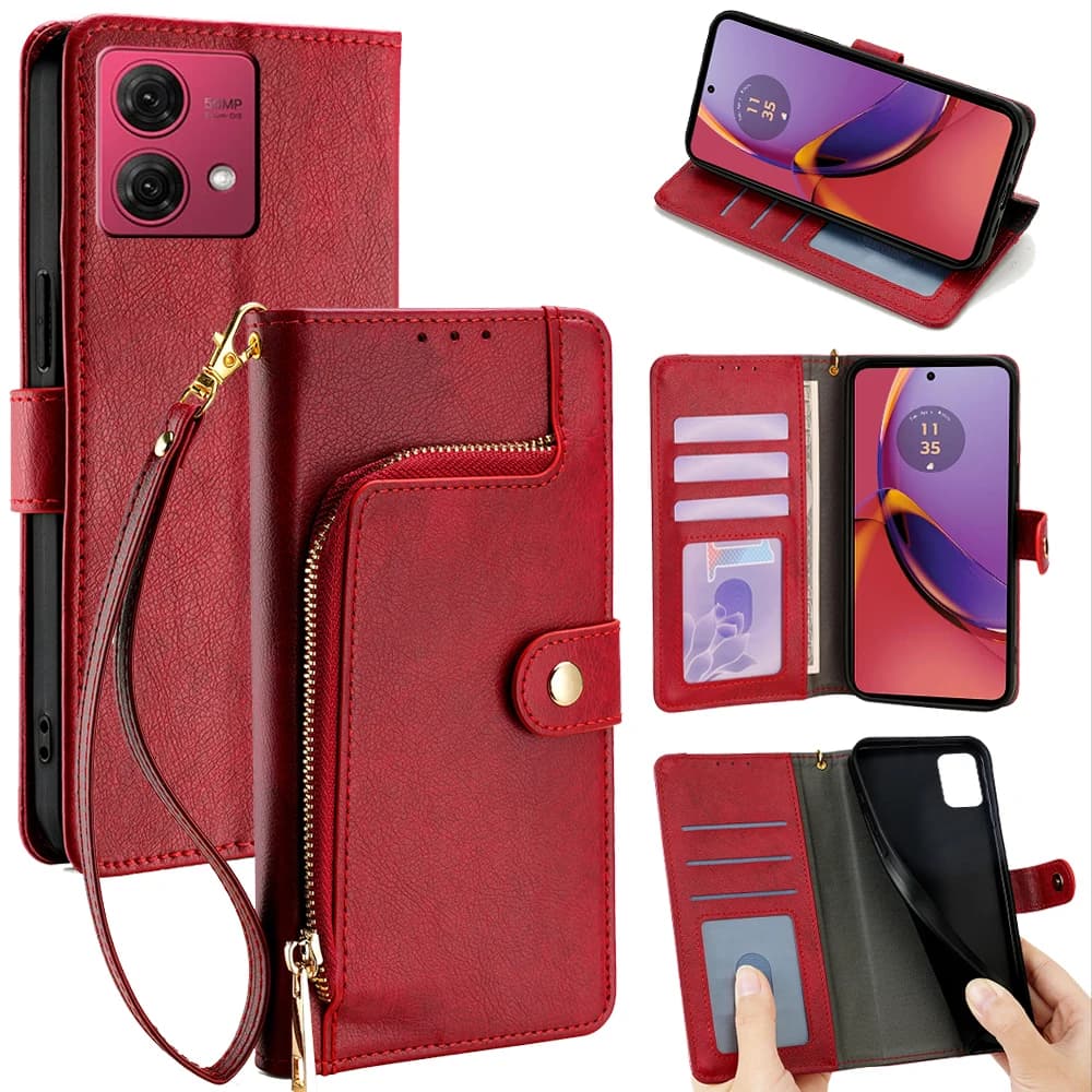 Fashion coin holder for Motorola G24 G04 G54 G14 G73 G53J G53Y G53Y G53 G23 G72 G62 leather case Flip Cover for Moto G24