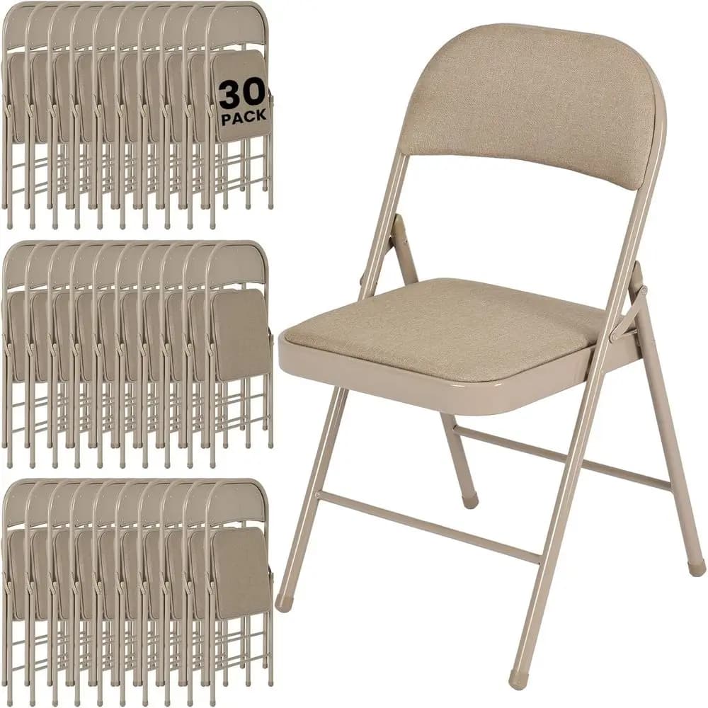 Set di 30 Sedie da Pranzo in Tessuto con Cuscini, Adatte per Uso Interno/Esterno, Perfette per Casa, Ufficio, Feste e Matrimoni