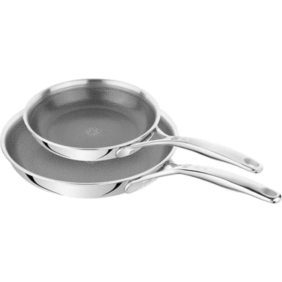 Peak 8-inch and Stainless Steel Ceramic Nonstick Dual Performance Fry Pan Set, Compatible with All Stovetops, Including Inducti