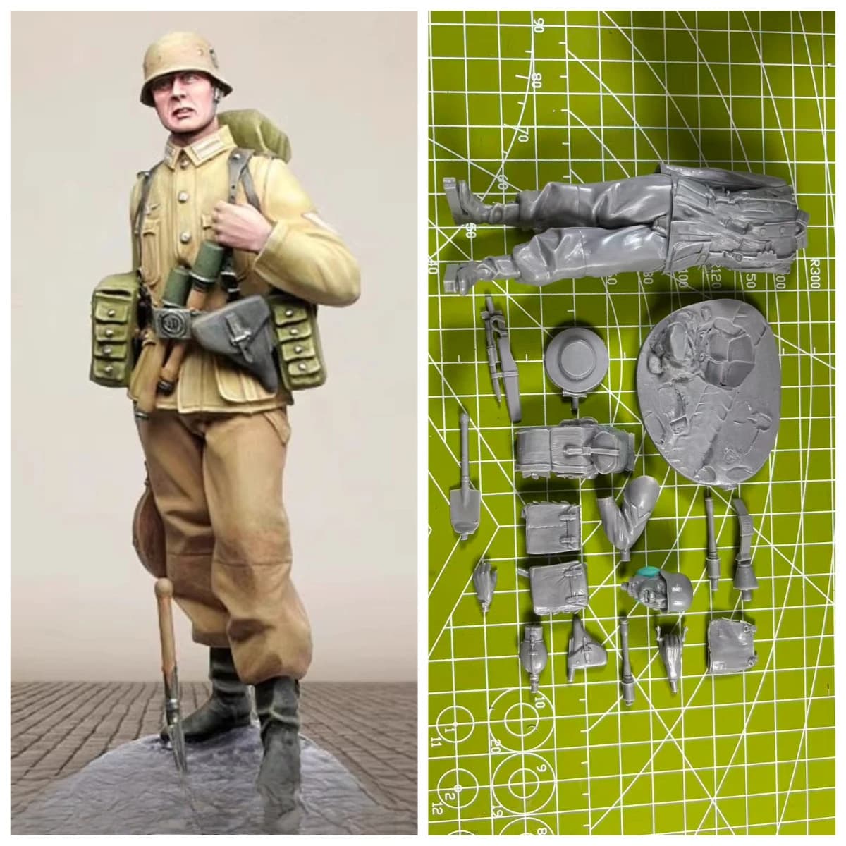 1: 16 Modello in resina colata Kit grigio Ingegneria sul campo di battaglia Infanzia Modello per 1 persona Richiesta assemblaggio Non verniciato
