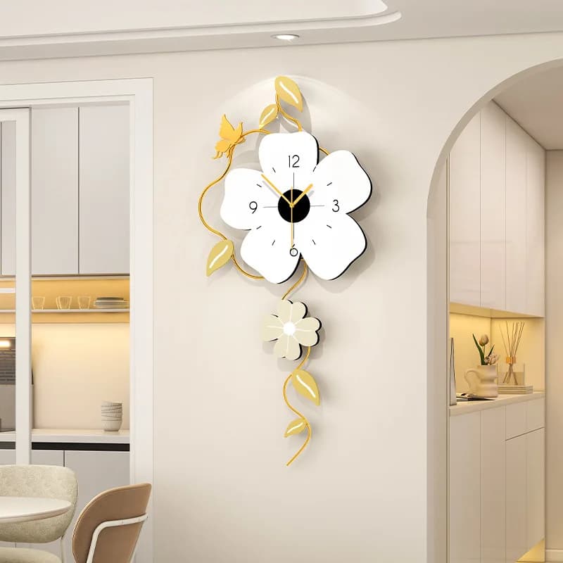 Modern Wall Clock Living Room Silent Wall Clocks Creative Flower Wall Decoration Ornament Clocks for Bedroom Modern Large Decor