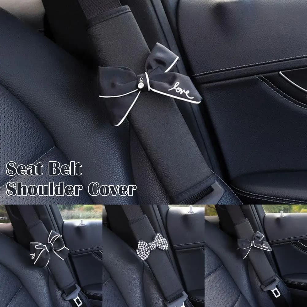 Car Belt Cover Bowknot Styling Car Belt Safety Belt Guard Accessories Shoulder Support Car Belt Inte R6X0