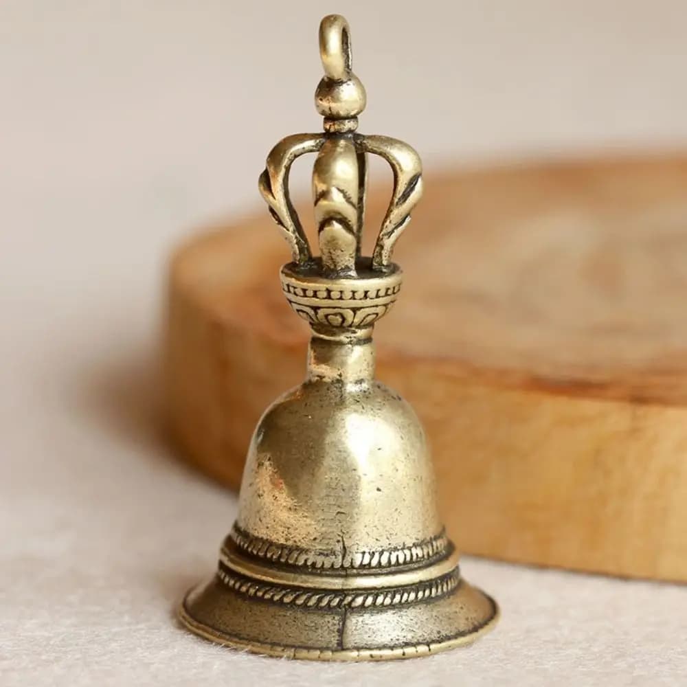 Delicate Solid Handicraft Tibetan Bronze For Decoration Home Decoration Demon Subduing Bell Brass Bell Car Pendant Wind Bell
