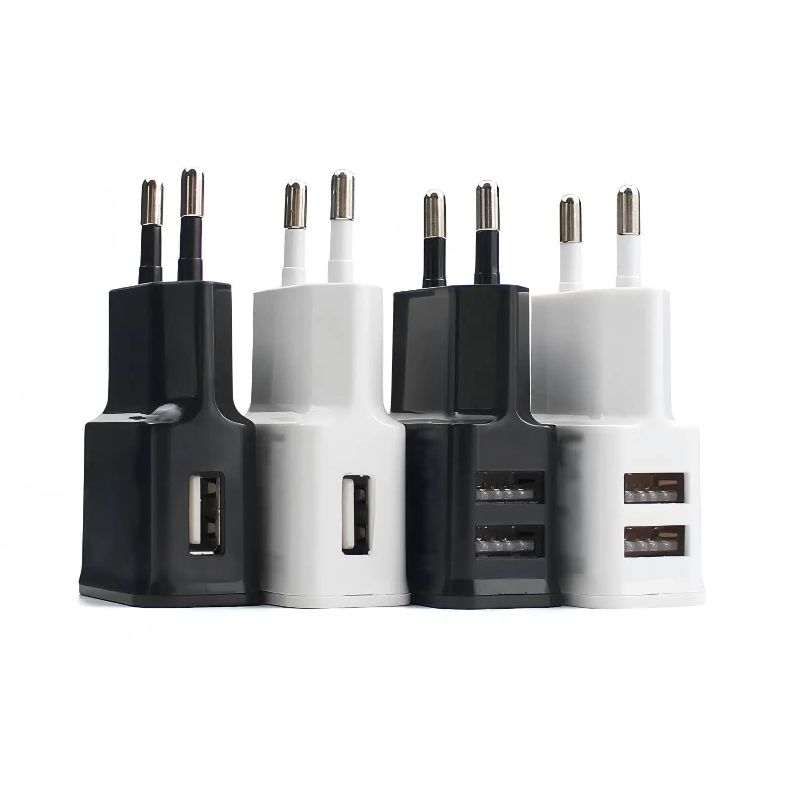 ​ ​ Adattatore per caricabatterie da muro USB con spina europea 5V 2A per iPhone XS Max Huawei P30 Samsung S9 Plus Alimentatore da viaggio ​