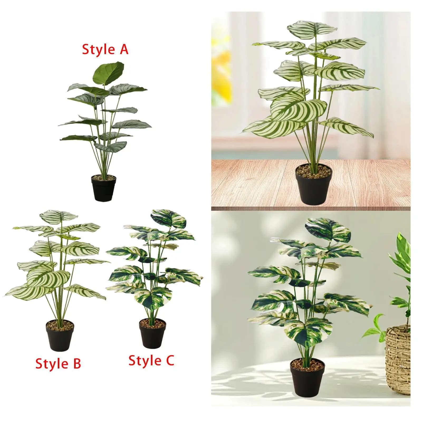 Artificial Plants, Green Bonsai, Small Interior Decorative Plants for Bedroom