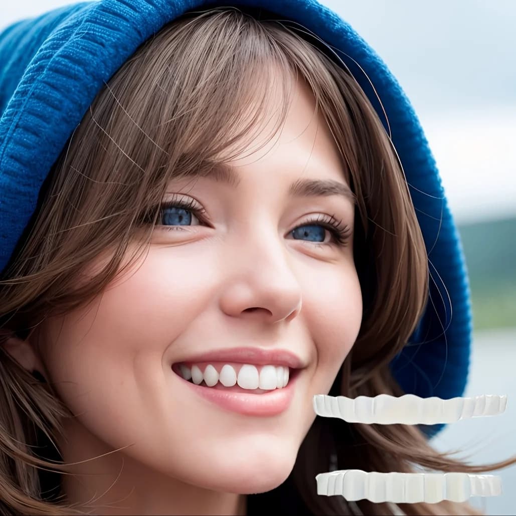 Faccette Sbiancanti per Denti Senza Adesivo, Riutilizzabili, Temporanee, Facili da Applicare per Occasioni Quotidiane e Formali ck848