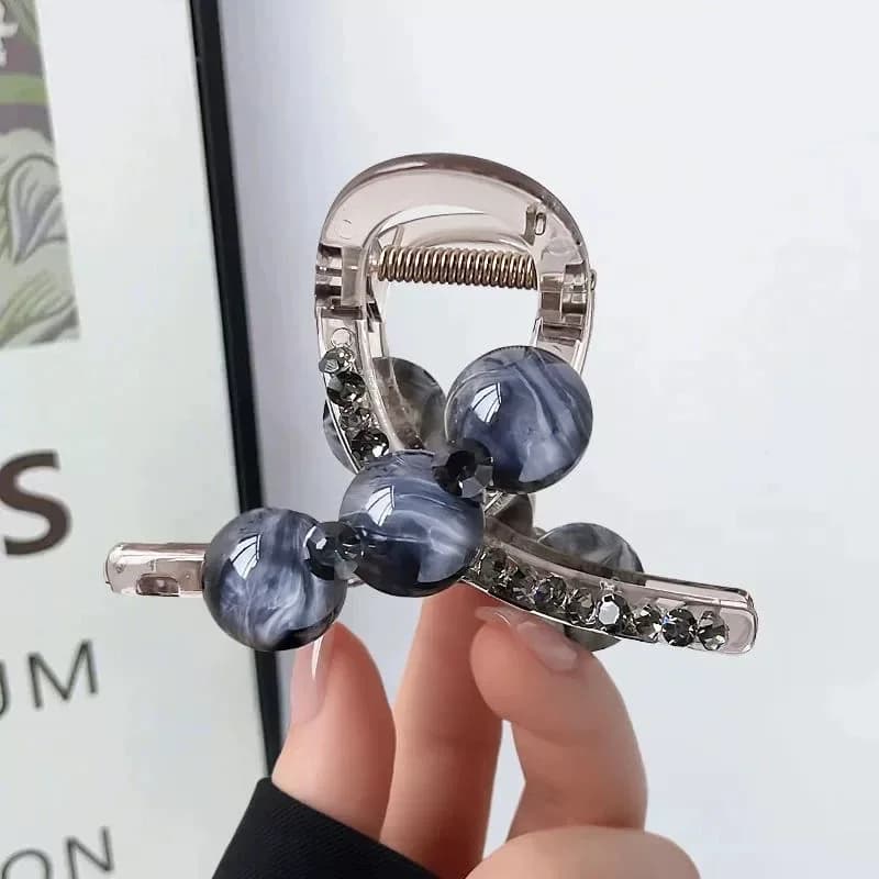 Light Luxury Faux Pearl Rhinestone Shark Hair Claw, Elegant Back Head Hair Clip for Women New Style