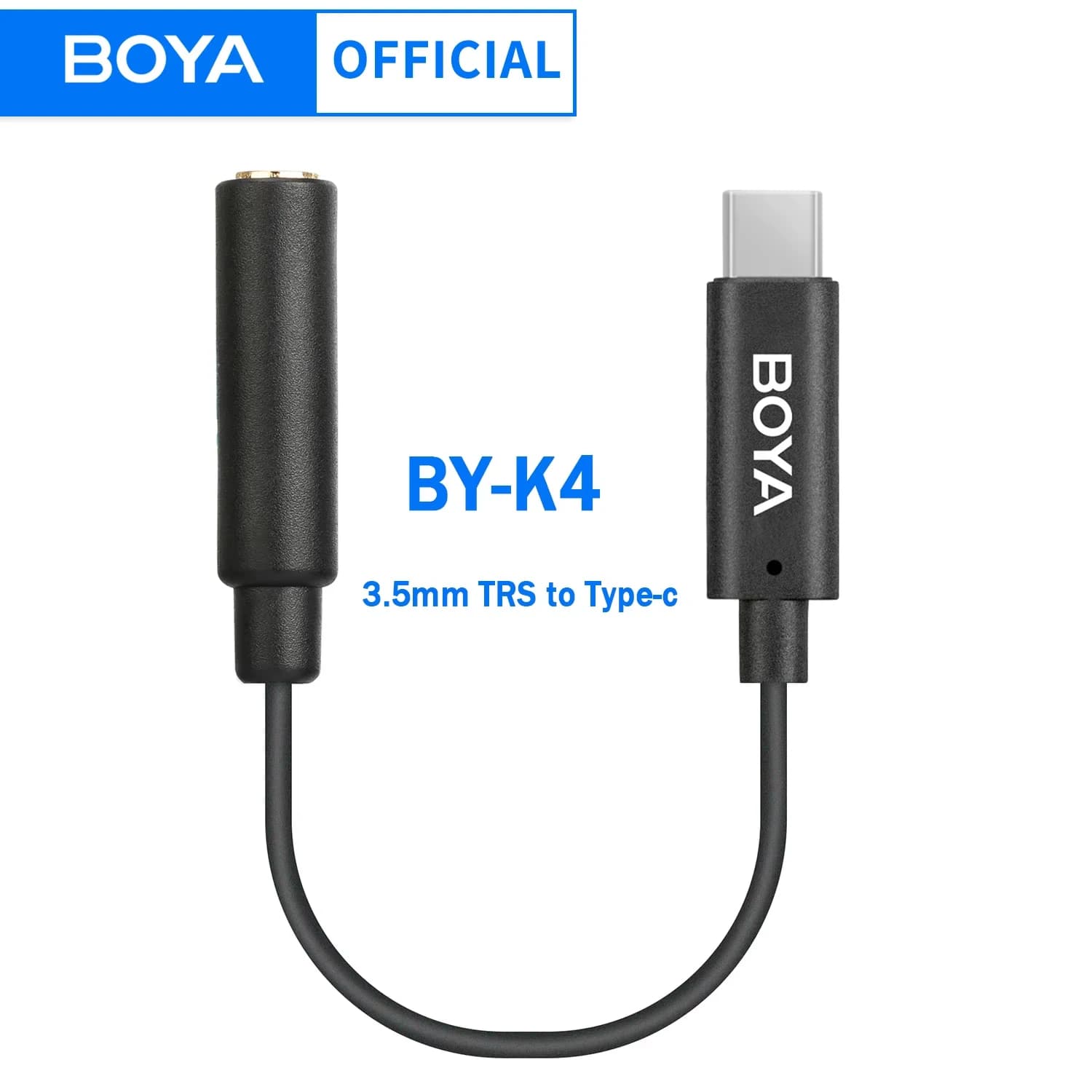 BOYA BY-K4 3.5 mm (female) TRS audio microphone adapter for USB-C devices for Android PC iPhone 15-16