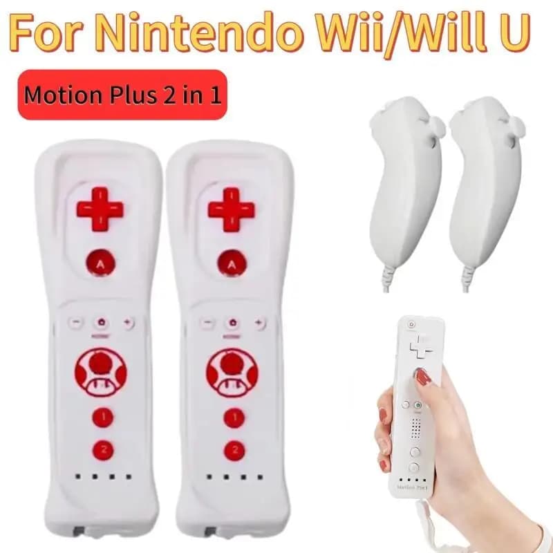 Per Nintendo Wii U Joystick 2 in 1 Wireless Remote Gamepad Controller Set Motion Plus videogiochi controllo Nintendo Wii 1 paio