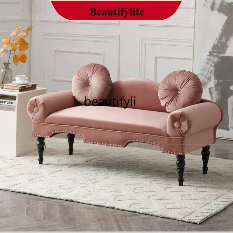 D132 YH13 Camera da letto semplice in stile europeo Sgabello per porta Scarpe Borsa morbida Sgabello per cambio scarpe con schienale Sgabello per divano alla moda