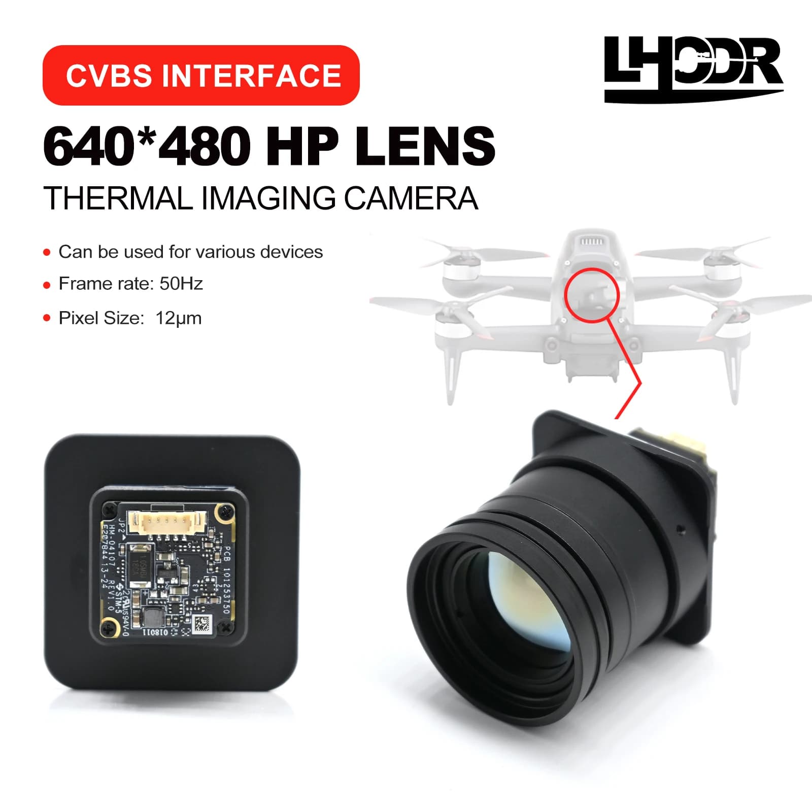 Target for thermal imaging drone 30mm 640x480 pix 50hz 9.7 256x192 Suitable for FPV and fixed wing FPV UAV camera kit for CVBS aircraft