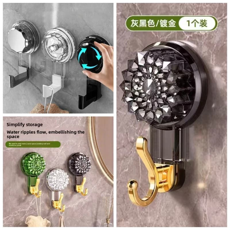 Nail free vacuum beautiful and reusable storage hooks, heavy-duty bathroom kitchen hangers, and traceless clothes wall hooks